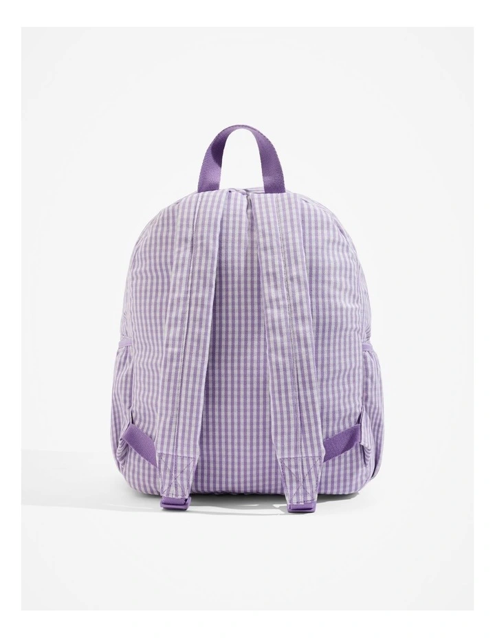 Gingham Backpack in Lilac image 3