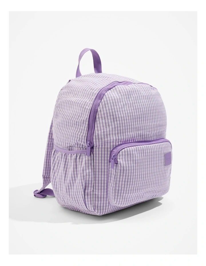 Gingham Backpack in Lilac image 4