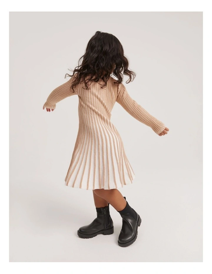 Country Road Knit Metallic Dress in Gold MYER