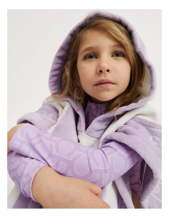 Cotton Logo Stripe Poncho in Lilac image 1