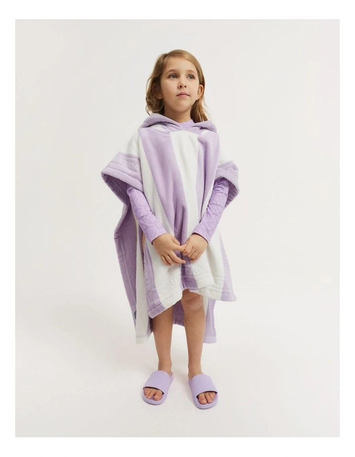 Cotton Logo Stripe Poncho in Lilac image 2