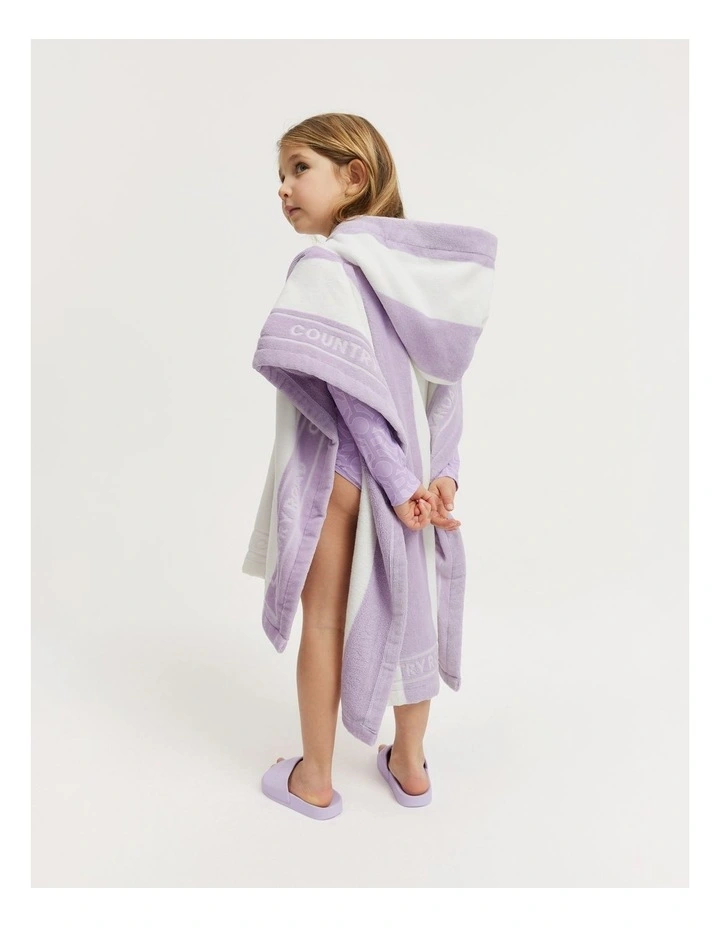 Cotton Logo Stripe Poncho in Lilac image 3