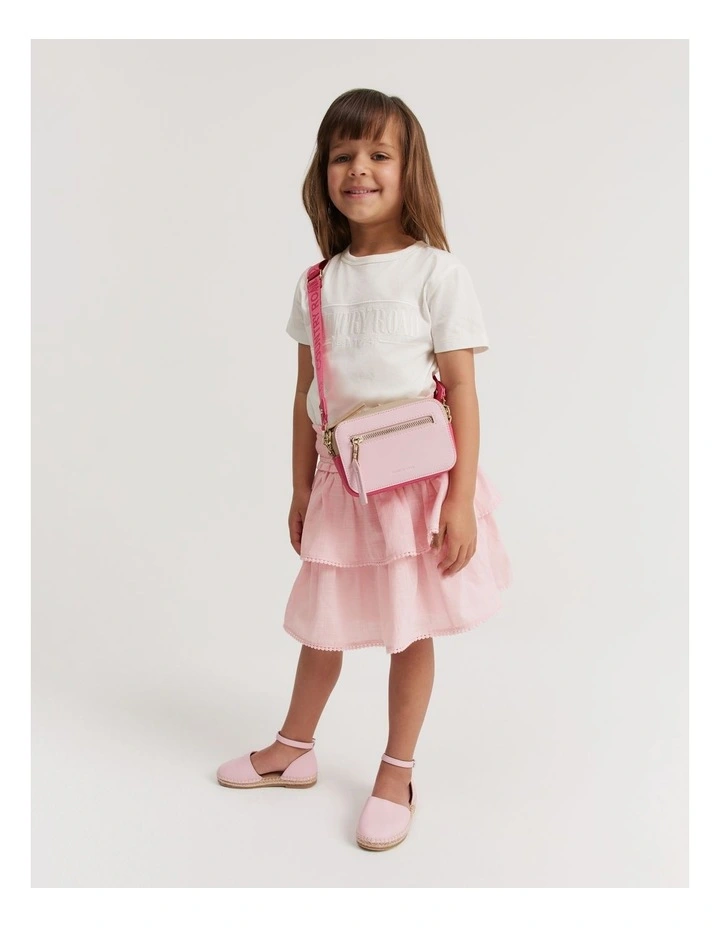 Shirred Tier Skirt in Pink Tint image 1
