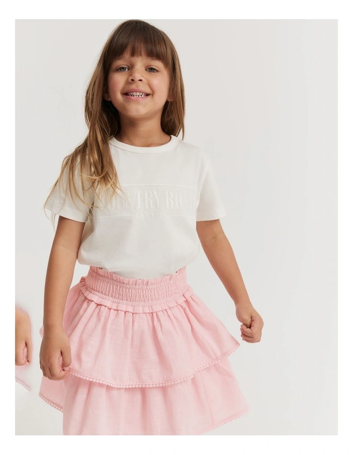 Shirred Tier Skirt in Pink Tint image 2