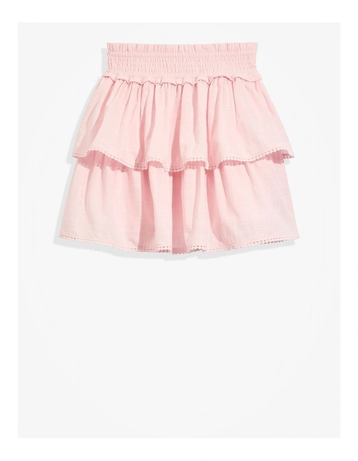 Shirred Tier Skirt in Pink Tint image 4