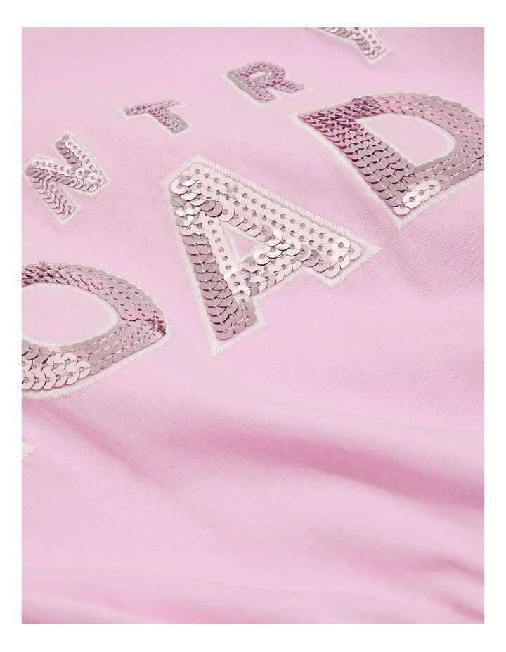 Organically Grown Cotton Logo T-shirt Dress in Petal Pink image 5