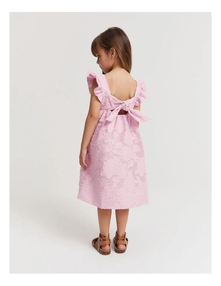 Floral Jacquard Dress in Petal Pink image 3