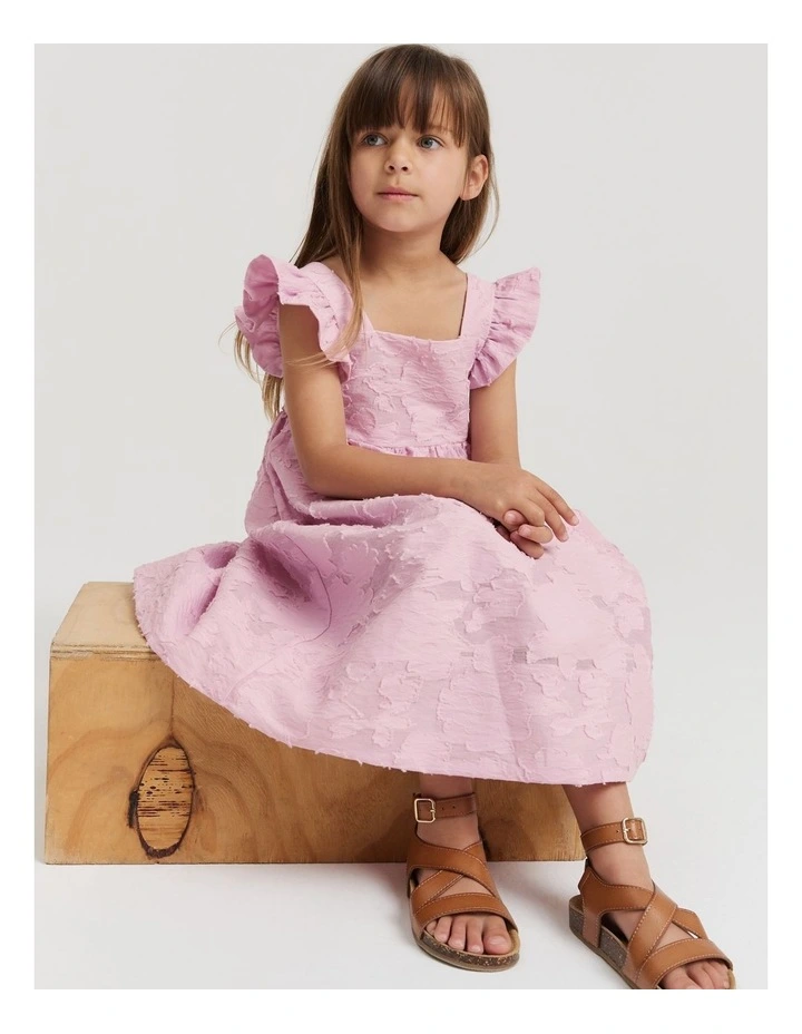 Floral Jacquard Dress in Petal Pink image 4