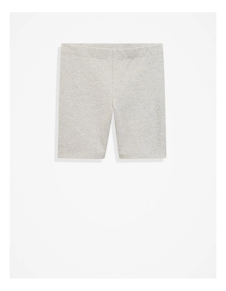 Australian Cotton Blend Bike Shorts in Light Grey Marle image 1