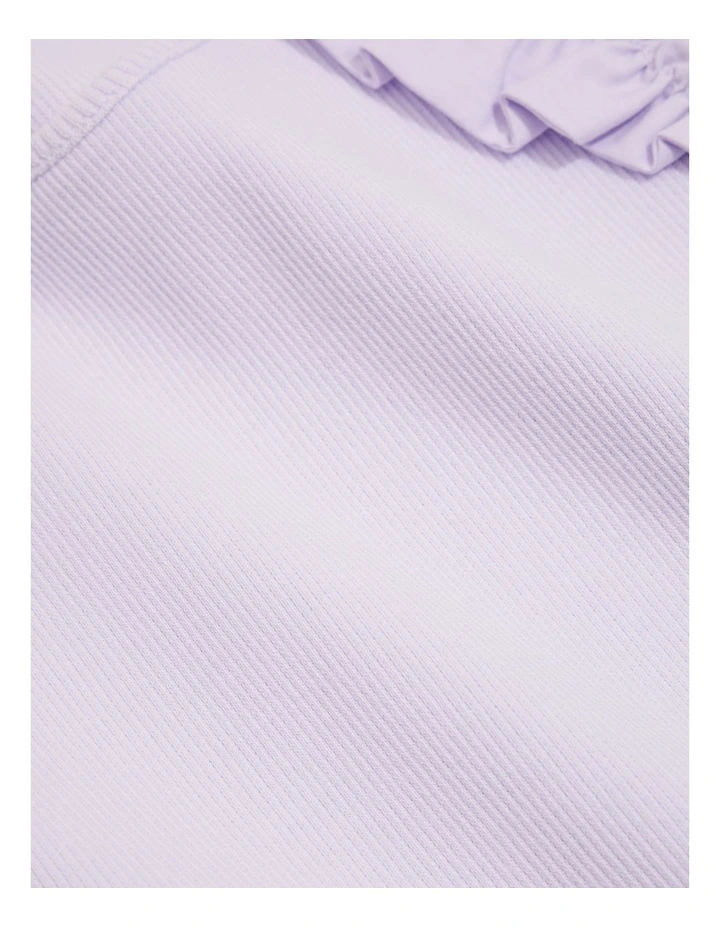 Cotton Shoulder Detail T-Shirt in Lilac image 5