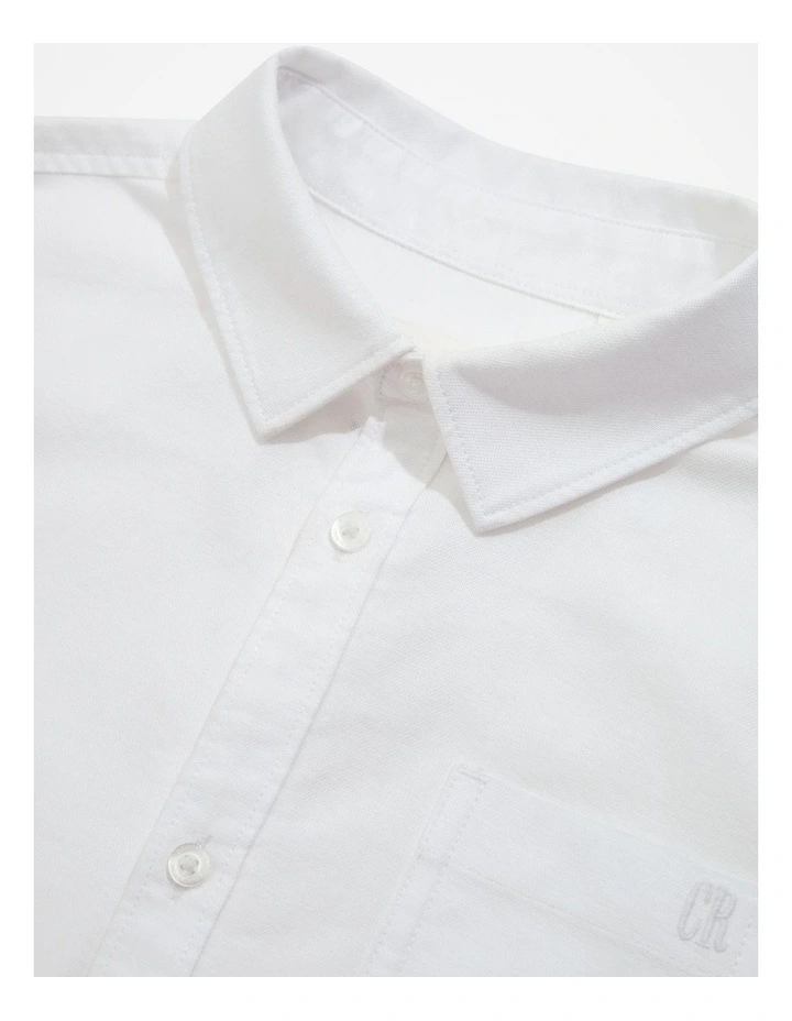 Organically Grown Cotton Oxford Shirt in White image 5