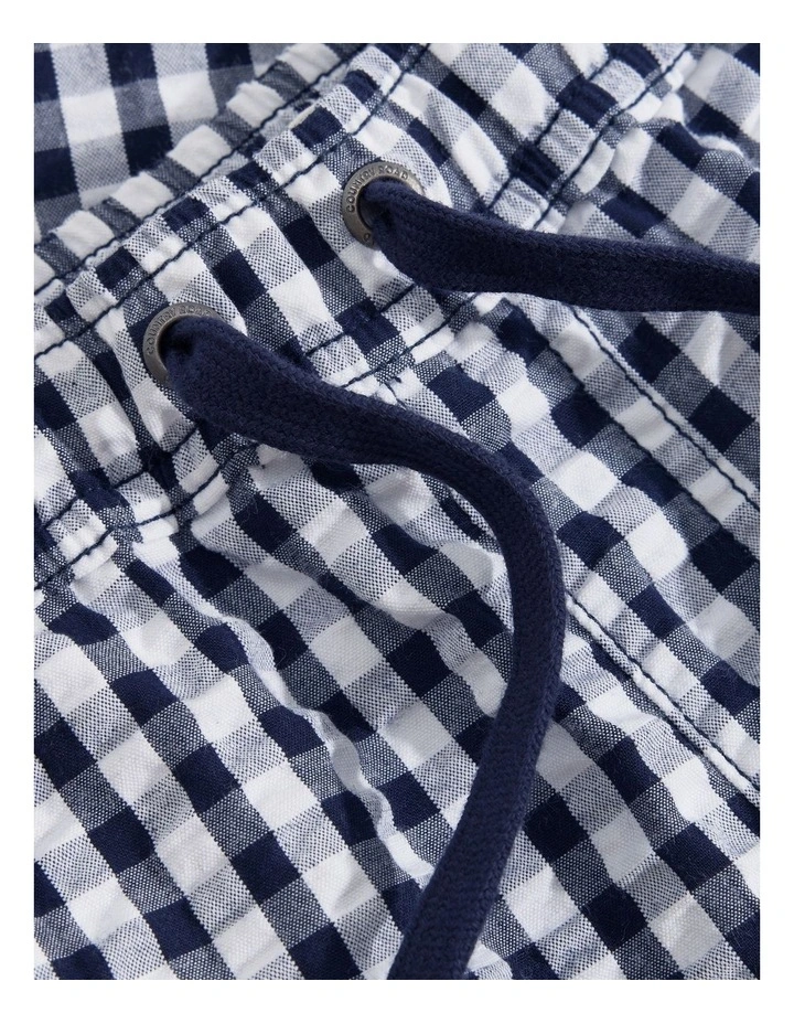 Organically Grown Cotton Blend Gingham Short in Navy image 5