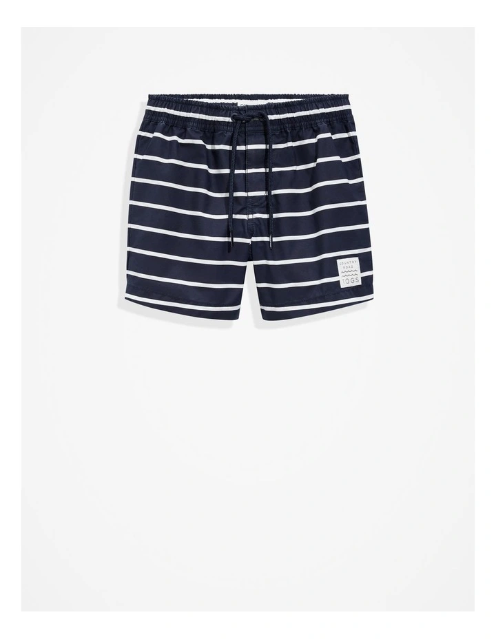 Recycled Blend Stripe Board Short in Navy image 4