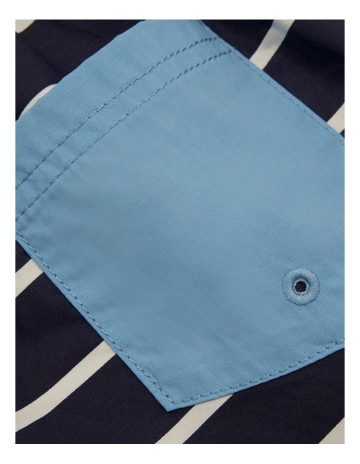 Recycled Blend Stripe Board Short in Navy image 5