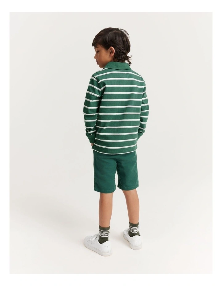 Organically Grown Cotton Stripe Rugby T-shirt in Canopy image 3
