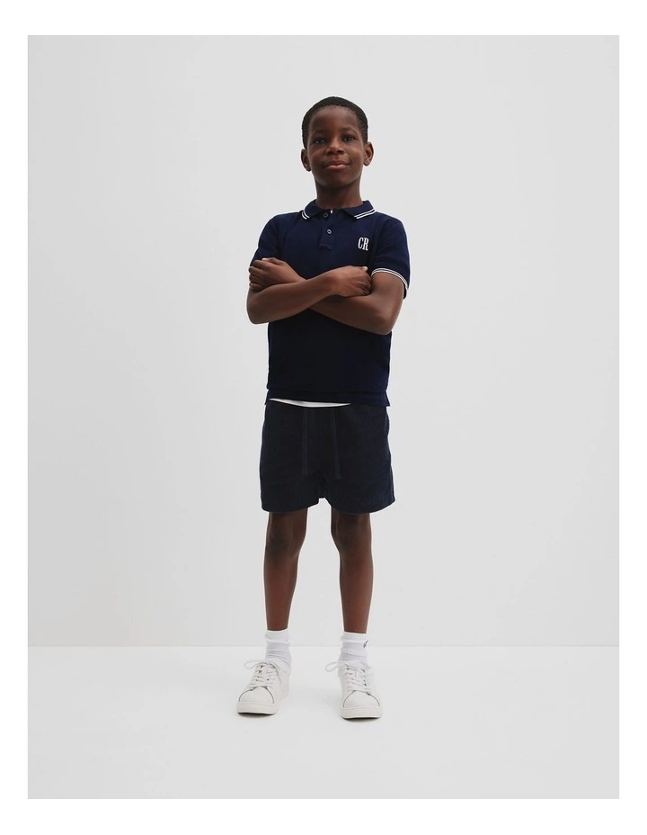 Organically Grown Cotton Logo Polo Shirt in Navy image 2