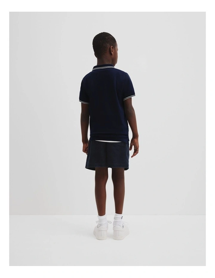 Organically Grown Cotton Logo Polo Shirt in Navy image 4