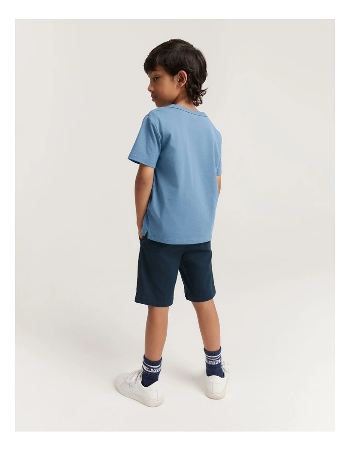 Australian Cotton Puff Logo T-shirt in Faded Blue image 3