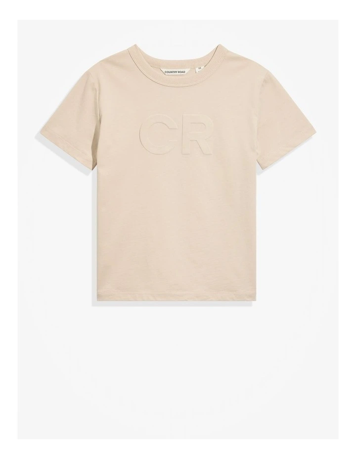 Australian Cotton Puff Logo T-shirt in Light Sand image 1