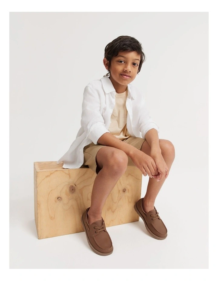 Australian Cotton Puff Logo T-shirt in Light Sand image 2