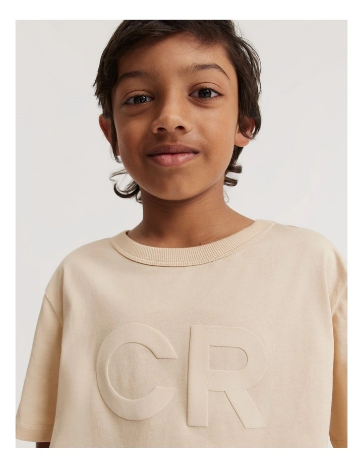 Australian Cotton Puff Logo T-shirt in Light Sand image 4