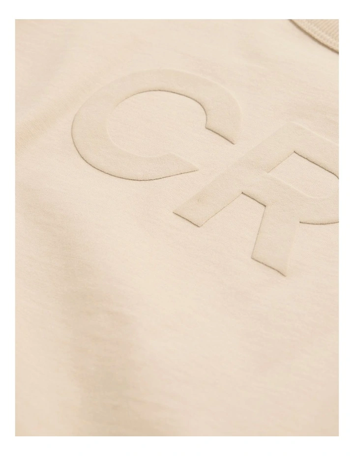 Australian Cotton Puff Logo T-shirt in Light Sand image 5