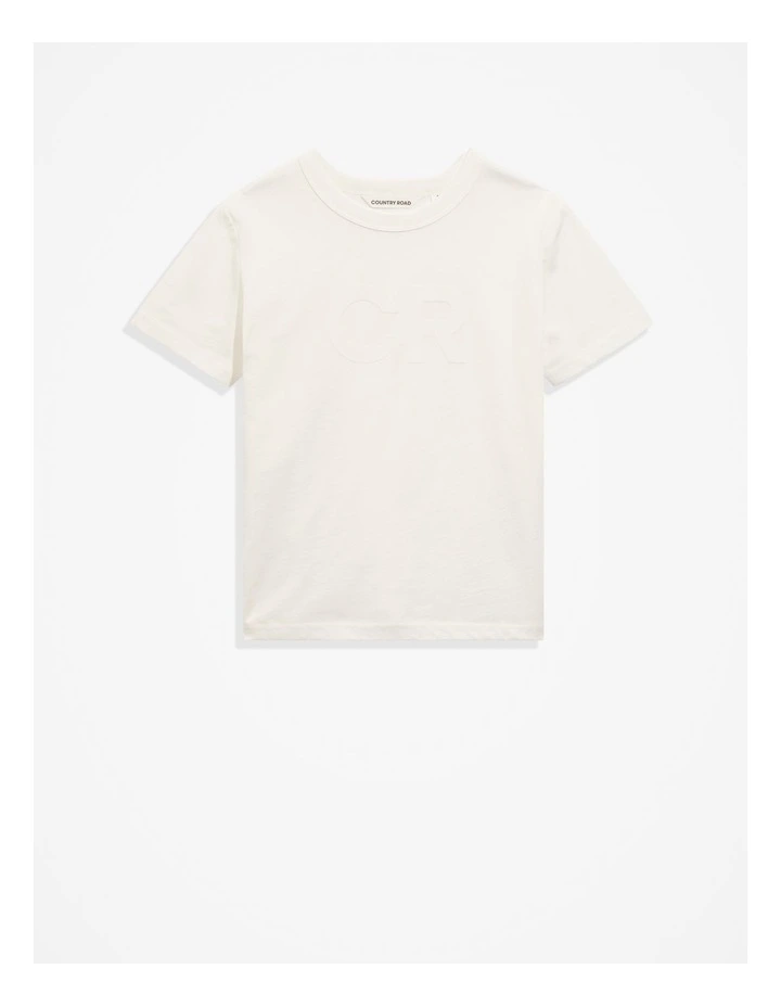 Australian Cotton Puff Logo T-shirt in Marshmallow image 4
