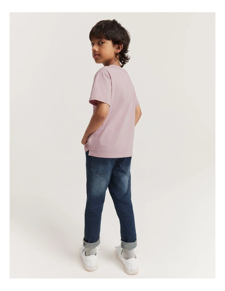 Australian Cotton Puff Logo T-shirt in Mauve image 3