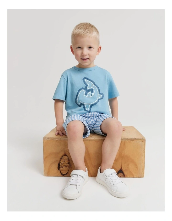 Cotton Shark T-Shirt in Airforce Blue image 1