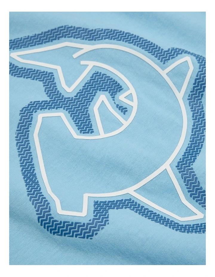 Cotton Shark T-Shirt in Airforce Blue image 5