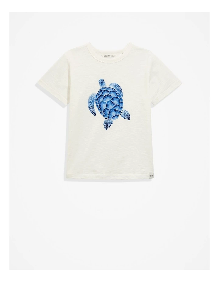 Organically Grown Cotton Turtle T-shirt in Marshmallow image 4