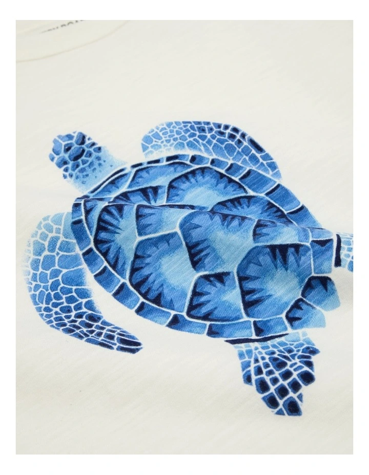 Organically Grown Cotton Turtle T-shirt in Marshmallow image 5