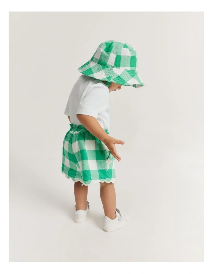 Scallop Short - Light Pink Seersucker Gingham main image 0