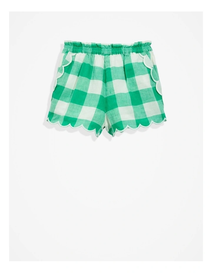 Country Road Scallop Short in Green Gingham MYER