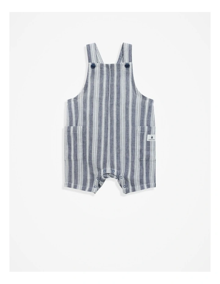 Cotton Textured Rompers in Navy image 4