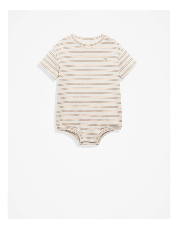 Organically Grown Cotton Oversized T-shirt Romper in Natural image 1