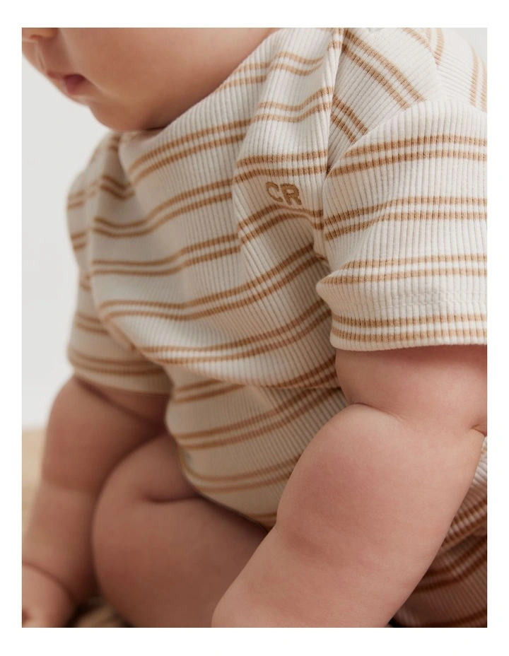 Organically Grown Cotton Oversized T-shirt Romper in Natural image 2