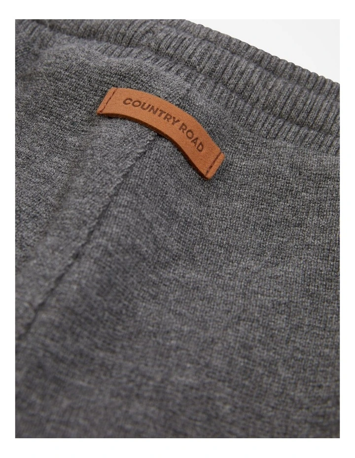 Organically Grown Cotton Textured Sweat Pant in Charcoal Marle image 2