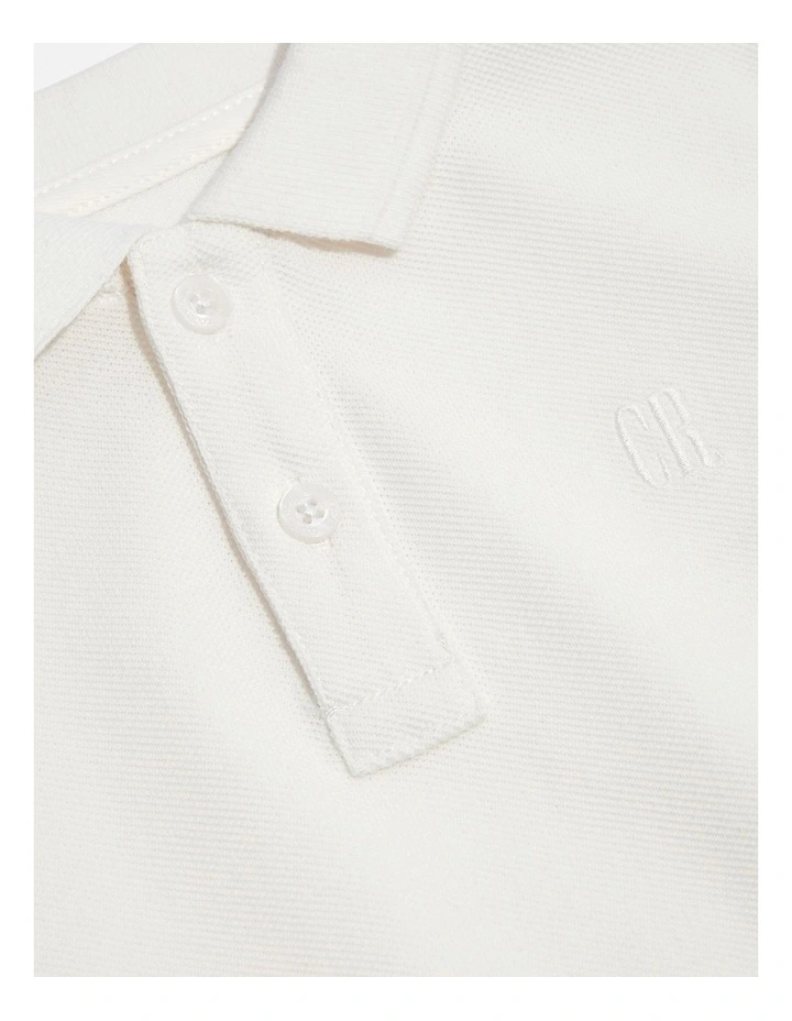 Organically Grown Cotton Polo Shirt in Marshmallow image 2