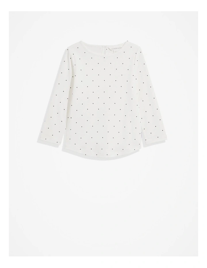 Cotton Pin Dot T-Shirt in Marshmallow image 1