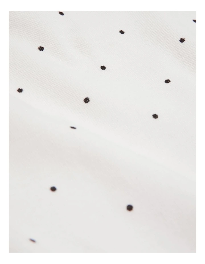 Cotton Pin Dot T-Shirt in Marshmallow image 2