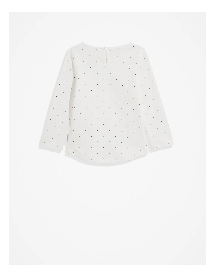 Cotton Pin Dot T-Shirt in Marshmallow image 3