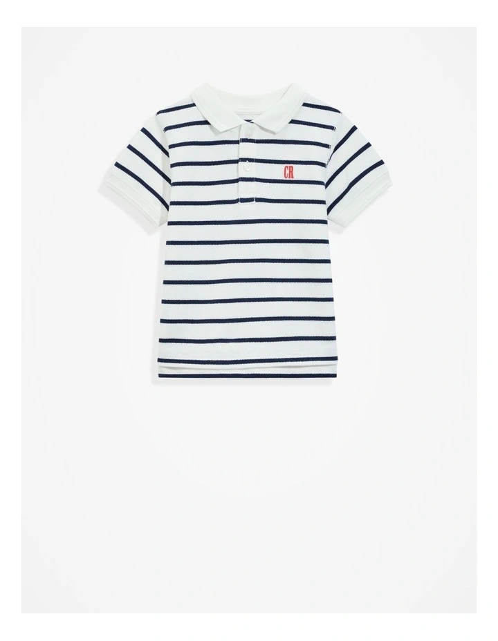 Organically Grown Cotton Polo Shirt in White image 1
