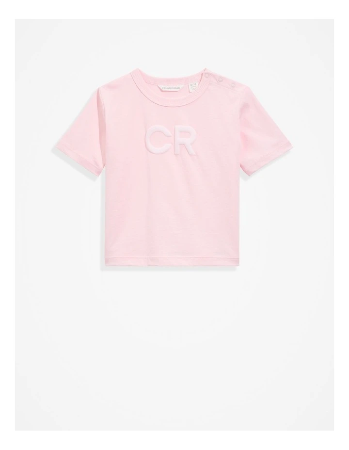 Australian Cotton Puff Logo T-shirt in Pink Tint image 1