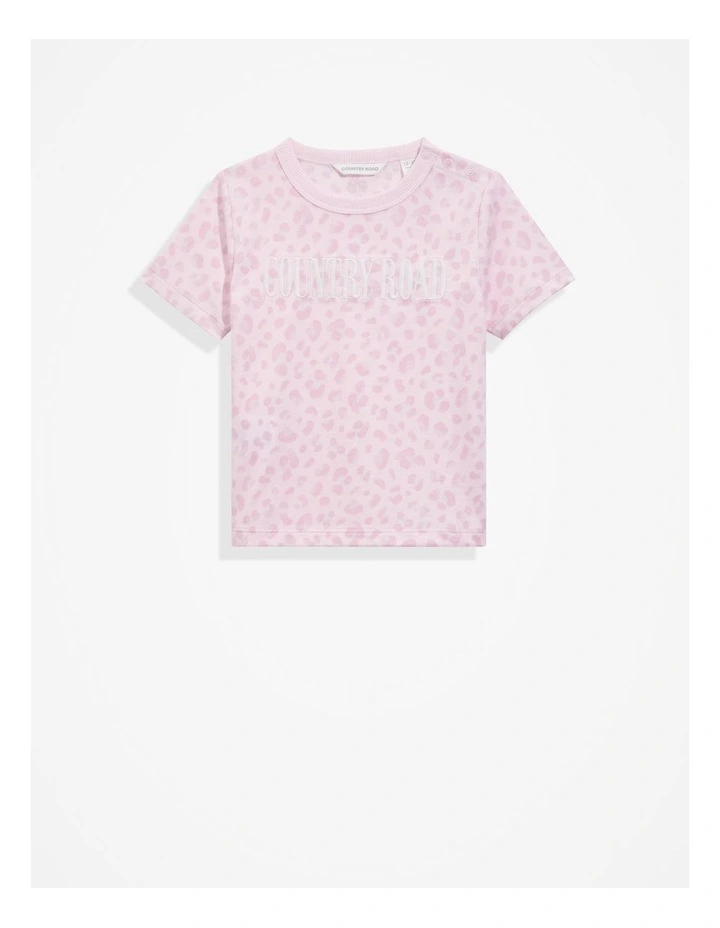 Verified Australian Cotton Heritage T-shirt in Pink Leopard image 1