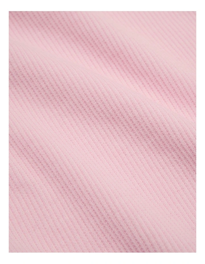 Polyester Blend Soft Frill T-Shirt in Pink Tint image 2