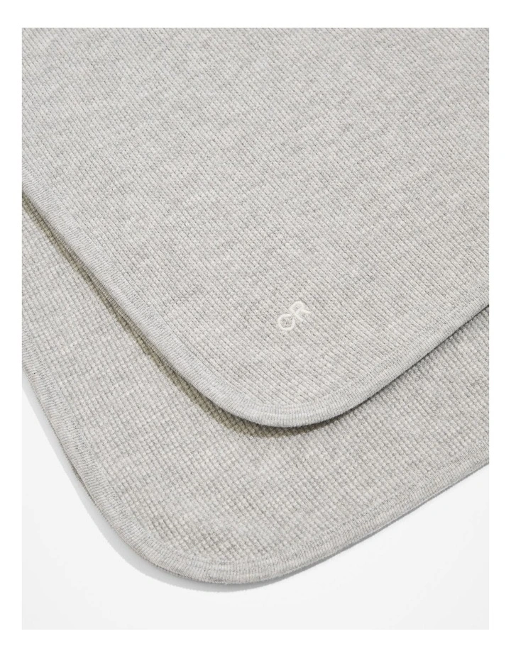 Organically Grown Cotton Waffle Blanket in Light Grey Marle image 3