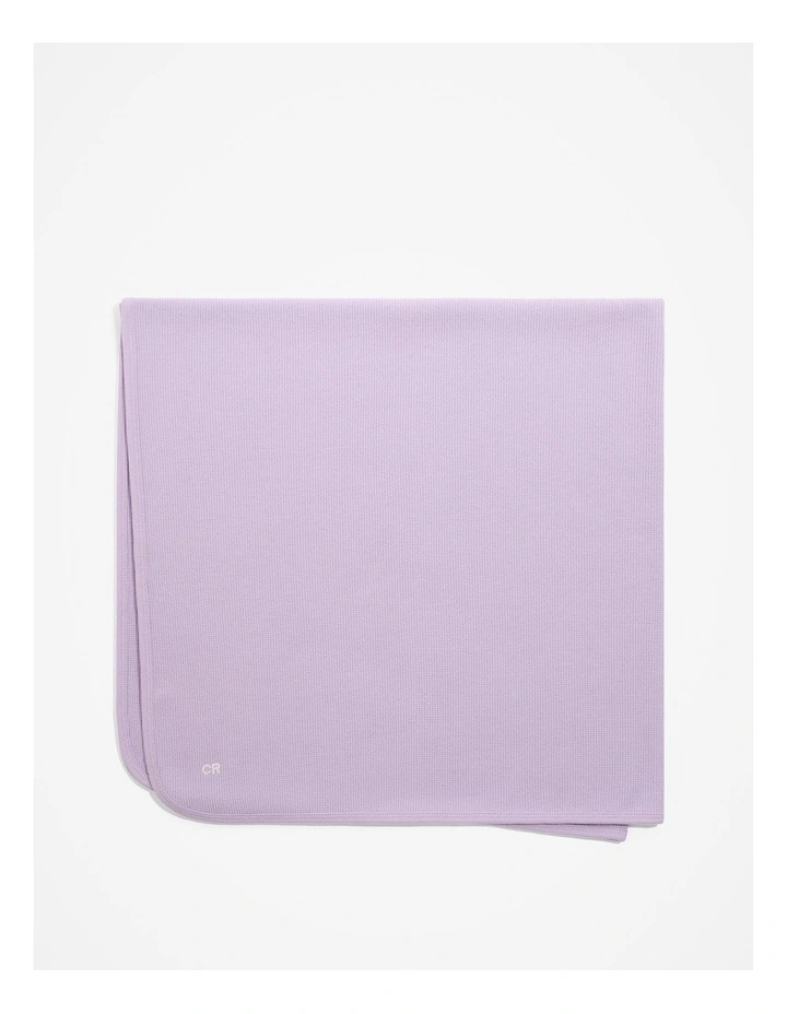 Organically Grown Cotton Waffle Blanket in Lavender image 1