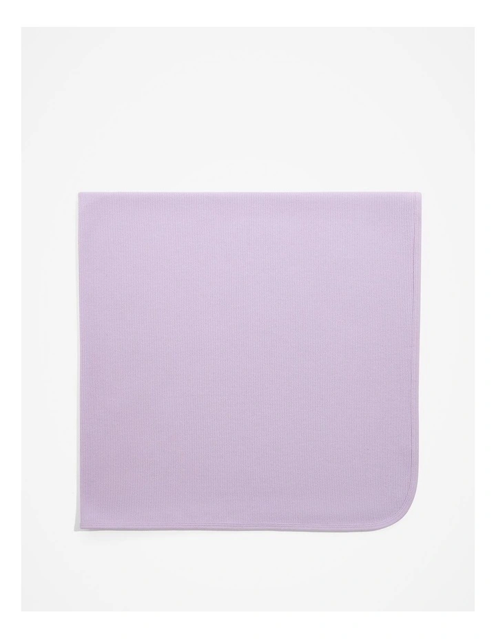 Organically Grown Cotton Waffle Blanket in Lavender image 3