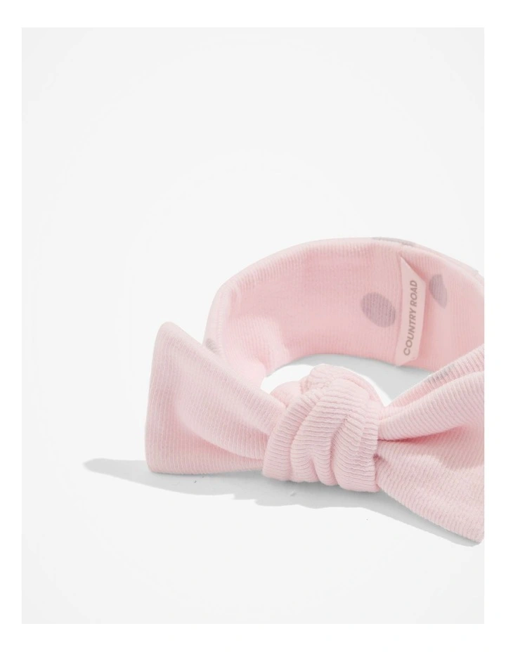 Organically Grown Cotton Rib Headband in Pink Tint Spot image 2
